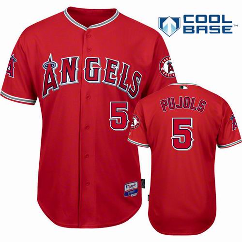 Los Angeles Angels #5 Albert Pujols Red 2016 Cool Base Jersey Los Angeles Angels #5 Albert Pujols Red 2016 Cool Base Jersey
