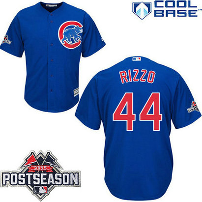 Chicago Cubs #44 Anthony Rizzo Blue Cool Base Alternate Jersey
