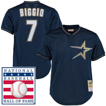 Houston Astros Craig Biggio #7 Navy Cooperstown Mesh Batting Practice Player Jersey Houston Astros Craig Biggio #7 Navy Cooperstown Mesh Batting Practice Player Jersey