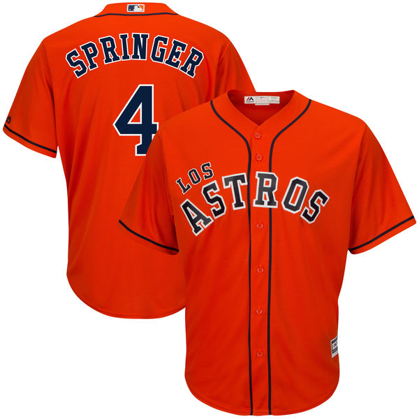 Houston Astros #4 George Springer Orange Authentic Cool Base Jersey