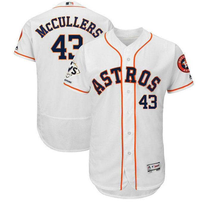 Houston Astros Lance McCullers #43 White 2017 World Series Champions Patch Flex Base Player Jersey