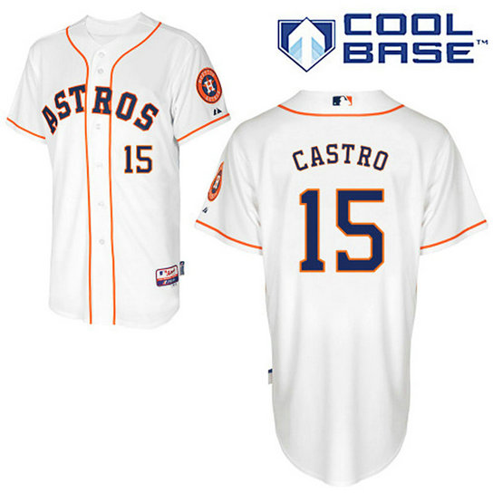 Houston Astros #15 Jason Castro Authentic White Home Cool Base Jersey Houston Astros #15 Jason Castro Authentic White Home Cool Base Jersey