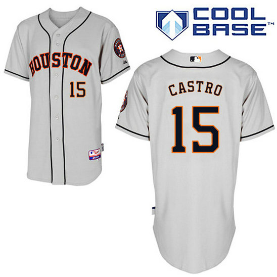 Houston Astros #15 Jason Castro Authentic Grey Away Cool Base Jersey Houston Astros #15 Jason Castro Authentic Grey Away Cool Base Jersey