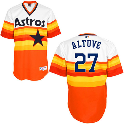 Houston Astros #27 Jose Altuve Authentic White/Orange 1979 Turn Back The Clock Jersey