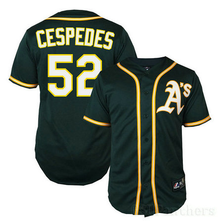 Oakland Athletics #52 Yoenis Cespedes Authentic Green Alternate Cool Base Jersey Oakland Athletics #52 Yoenis Cespedes Authentic Green Alternate Cool Base Jersey