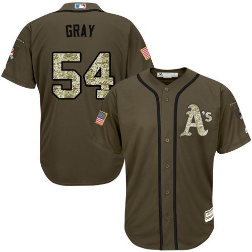Oakland Athletics #54 Sonny Grey Olive Camo Jersey