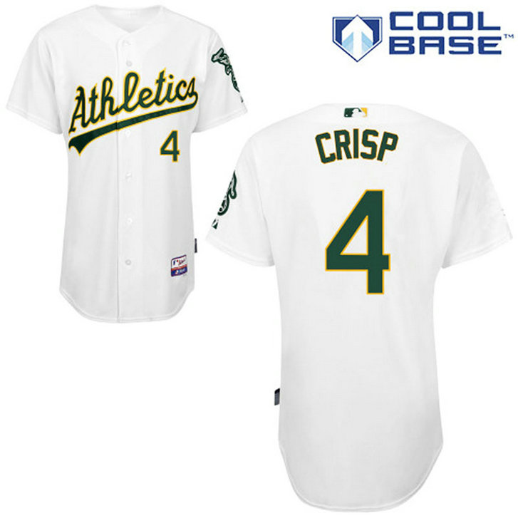 Oakland Athletics #4 Coco Crisp Authentic White Home Cool Base Jersey Oakland Athletics #4 Coco Crisp Authentic White Home Cool Base Jersey