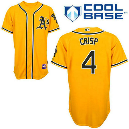 Oakland Athletics #4 Coco Crisp Authentic Gold Alternate Cool Base Jersey Oakland Athletics #4 Coco Crisp Authentic Gold Alternate Cool Base Jersey