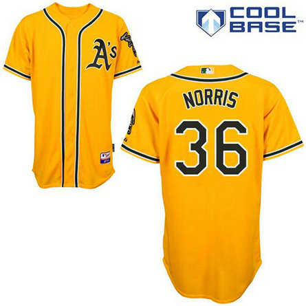 Oakland Athletics #36 Derek Norris Authentic Gold Alternate Cool Base Jersey Oakland Athletics #36 Derek Norris Authentic Gold Alternate Cool Base Jersey