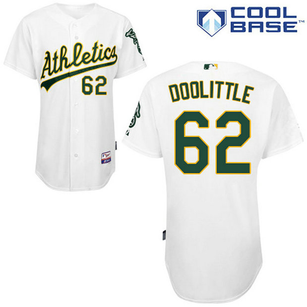 Oakland Athletics #62 Sean Doolittle Authentic White Home Cool Base Jersey