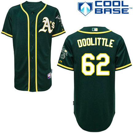 Oakland Athletics #62 Sean Doolittle Authentic Green Alternate Cool Base Jersey Oakland Athletics #62 Sean Doolittle Authentic Green Alternate Cool Base Jersey