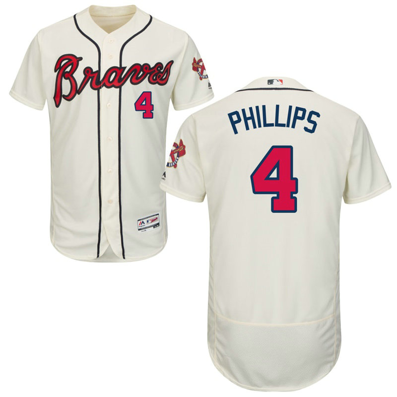 Atlanta Braves Brandon Phillips #4 Ivory Alternate Flex Base Jersey Atlanta Braves Brandon Phillips #4 Ivory Alternate Flex Base Jersey