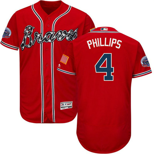 Atlanta Braves Brandon Phillips #4 Red 2017 All-Star Patch Flex Base Jersey Atlanta Braves Brandon Phillips #4 Red 2017 All-Star Patch Flex Base Jersey