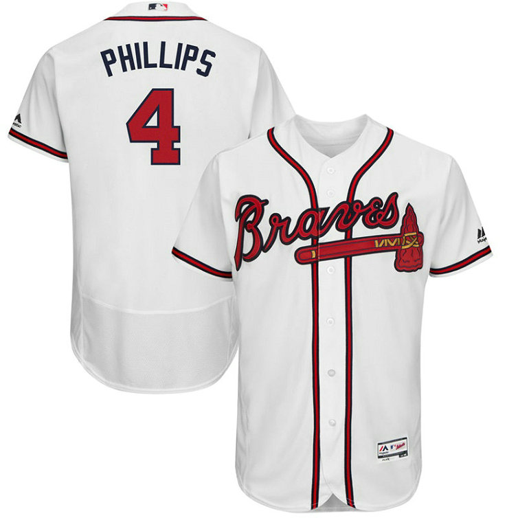 Atlanta Braves Brandon Phillips #4 White Home Flex Base Jersey Atlanta Braves Brandon Phillips #4 White Home Flex Base Jersey