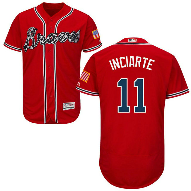 Atlanta Braves Ender Inciarte #11 Red Authentic Collection Flex Base Jersey