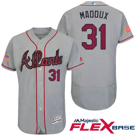 Atlanta Braves #31 Greg Maddux Grey Stars & Stripes 2016 Independence Day Flex Base Jersey Atlanta Braves #31 Greg Maddux Grey Stars & Stripes 2016 Independence Day Flex Base Jersey