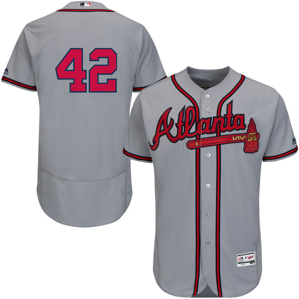 Atlanta Braves Jackie Robinson #42 Grey Authentic Collection Flexbase Jersey Atlanta Braves Jackie Robinson #42 Grey Authentic Collection Flexbase Jersey