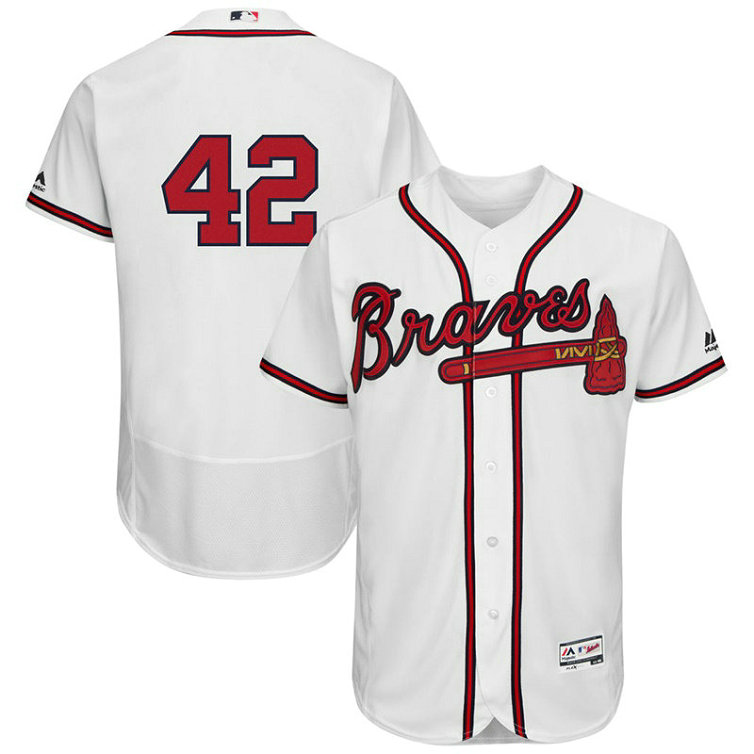 Atlanta Braves Jackie Robinson #42 White Commemorative Flex Base Jersey Atlanta Braves Jackie Robinson #42 White Commemorative Flex Base Jersey