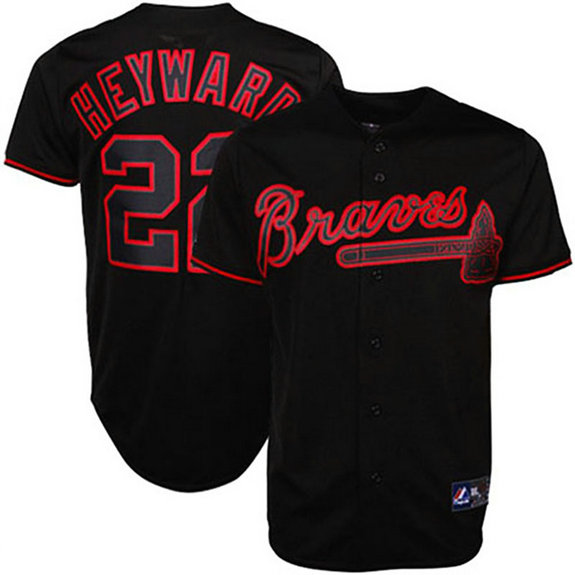 Atlanta Braves #22 Jason Heyward Black Fashion Jersey Atlanta Braves #22 Jason Heyward Black Fashion Jersey