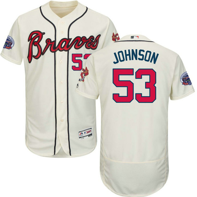 Atlanta Braves Jim Johnson #53 Cream 2017 All-Star Patch Flex Base Jersey Atlanta Braves Jim Johnson #53 Cream 2017 All-Star Patch Flex Base Jersey