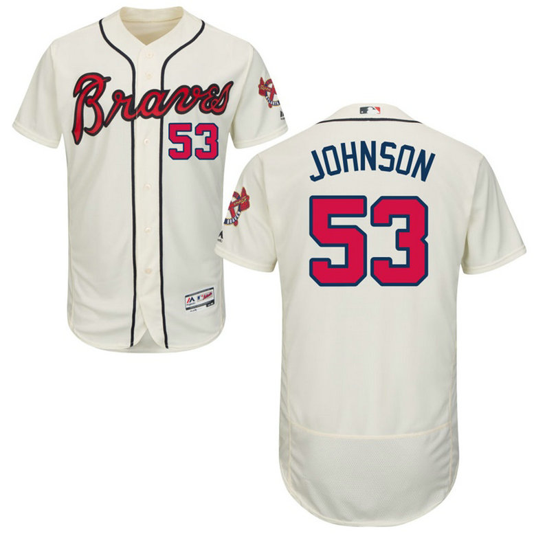 Atlanta Braves Jim Johnson #53 Ivory Alternate Flex Base Jersey Atlanta Braves Jim Johnson #53 Ivory Alternate Flex Base Jersey