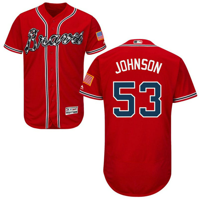Atlanta Braves Jim Johnson #53 Scarlet Alternate Flex Base Jersey Atlanta Braves Jim Johnson #53 Scarlet Alternate Flex Base Jersey