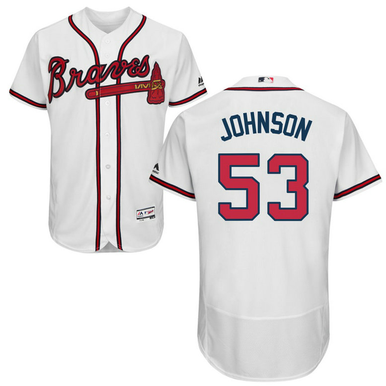 Atlanta Braves Jim Johnson #53 White Home Flex Base Jersey Atlanta Braves Jim Johnson #53 White Home Flex Base Jersey