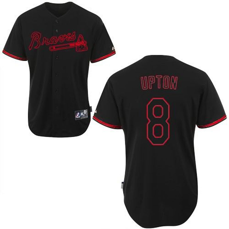 Atlanta Braves #8 Justin Upton Black Fashion Jersey Atlanta Braves #8 Justin Upton Black Fashion Jersey