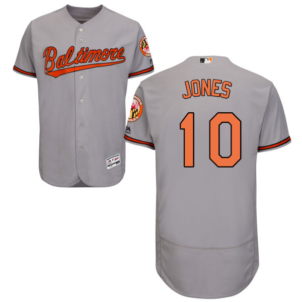 Baltimore Orioles #10 Adam Jones Grey Flexbase Authentic Collection Jersey