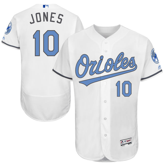 Baltimore Orioles #10 Adam Jones White Fashion 2016 Father's Day Flex Base Jersey