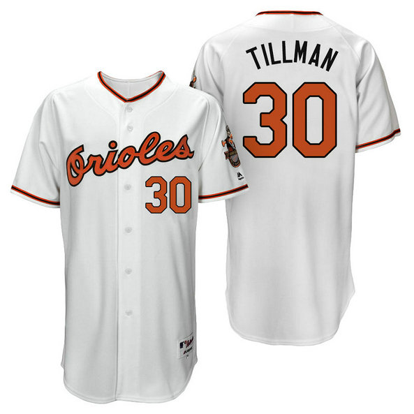Baltimore Orioles Chris Tillman #30 White 1966 Turn Back the Clock Throwback 50th Anniversary Jersey Baltimore Orioles Chris Tillman #30 White 1966 Turn Back the Clock Throwback 50th Anniversary Jersey