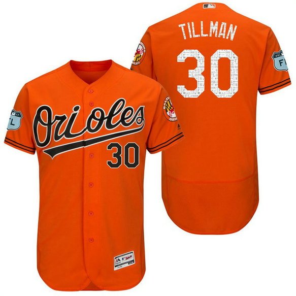 Baltimore Orioles Chris Tillman #30 Orange 2017 Spring Training Grapefruit League Patch Authentic Collection Flex Base Jersey Baltimore Orioles Chris Tillman #30 Orange 2017 Spring Training Grapefruit League Patch Authentic Collection Flex Base Jersey
