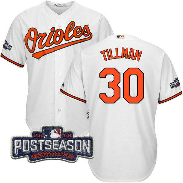 Baltimore Orioles Chris Tillman #30 White 2016 Postseason Patch Cool Base Jersey Baltimore Orioles Chris Tillman #30 White 2016 Postseason Patch Cool Base Jersey
