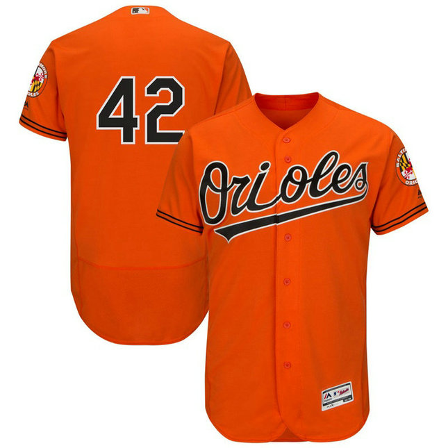 Baltimore Orioles Jackie Robinson #42 Orange Commemorative Flex Base Jersey