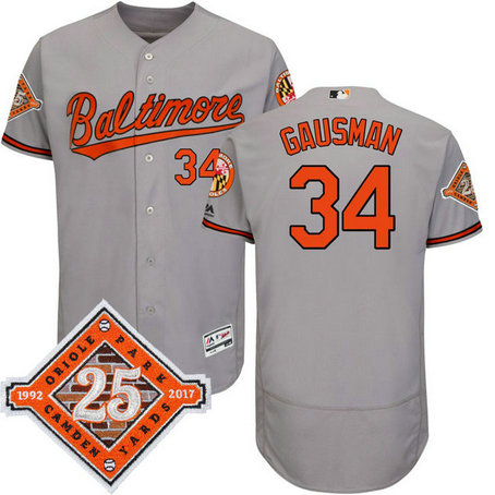 Baltimore Orioles Kevin Gausman #34 Grey Commemorative Patch Road Flex Base Player Jersey Baltimore Orioles Kevin Gausman #34 Grey Commemorative Patch Road Flex Base Player Jersey