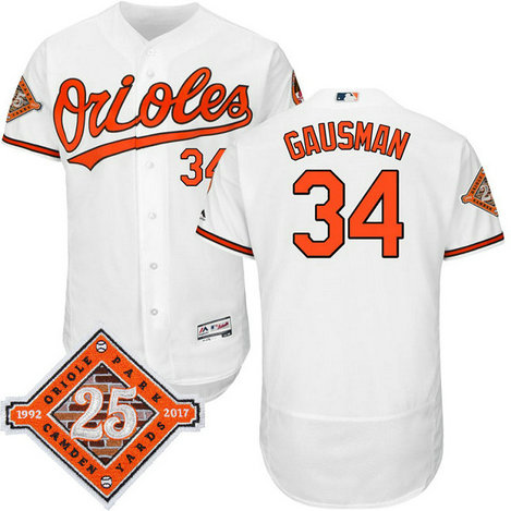 Baltimore Orioles Kevin Gausman #34 White Commemorative Patch Home Flex Base Player Jersey Baltimore Orioles Kevin Gausman #34 White Commemorative Patch Home Flex Base Player Jersey