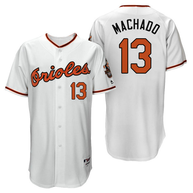 Baltimore Orioles Manny Machado #13 White 1966 Turn Back the Clock Throwback 50th Anniversary Jersey Baltimore Orioles Manny Machado #13 White 1966 Turn Back the Clock Throwback 50th Anniversary Jersey