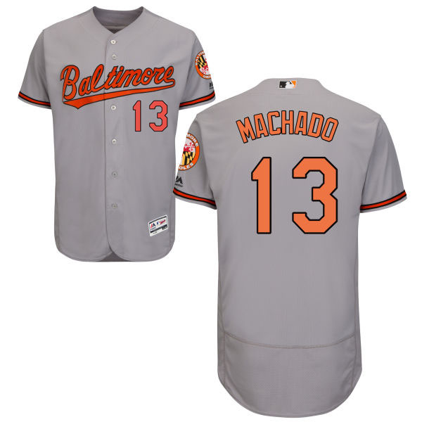 Baltimore Orioles #13 Manny Machado Grey Flexbase Authentic Collection Jersey Baltimore Orioles #13 Manny Machado Grey Flexbase Authentic Collection Jersey