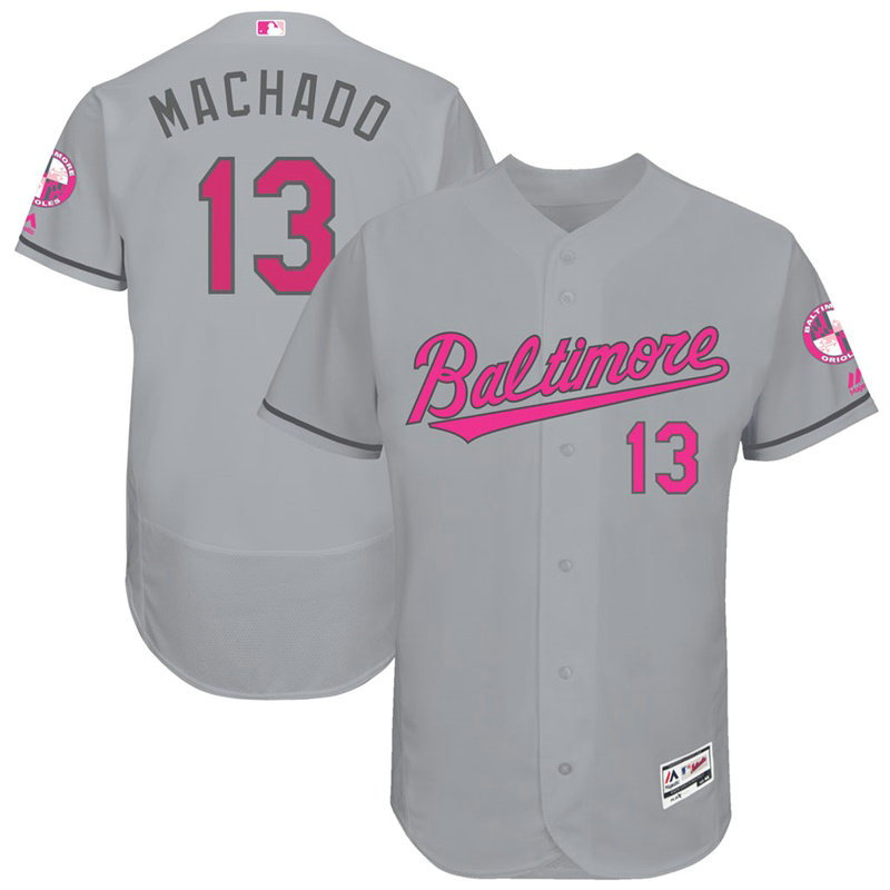 Manny Machado #13 Baltimore Orioles 2017 Mother's Day Grey Flex Base Jersey Manny Machado #13 Baltimore Orioles 2017 Mother's Day Grey Flex Base Jersey
