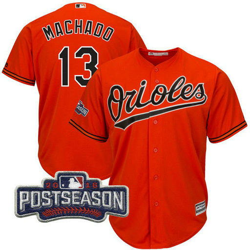 Baltimore Orioles Manny Machado #13 Orange 2016 Postseason Patch Cool Base Jersey Baltimore Orioles Manny Machado #13 Orange 2016 Postseason Patch Cool Base Jersey