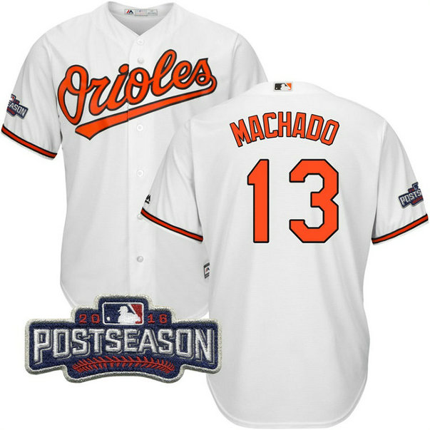 Baltimore Orioles Manny Machado #13 White 2016 Postseason Patch Cool Base Jersey Baltimore Orioles Manny Machado #13 White 2016 Postseason Patch Cool Base Jersey