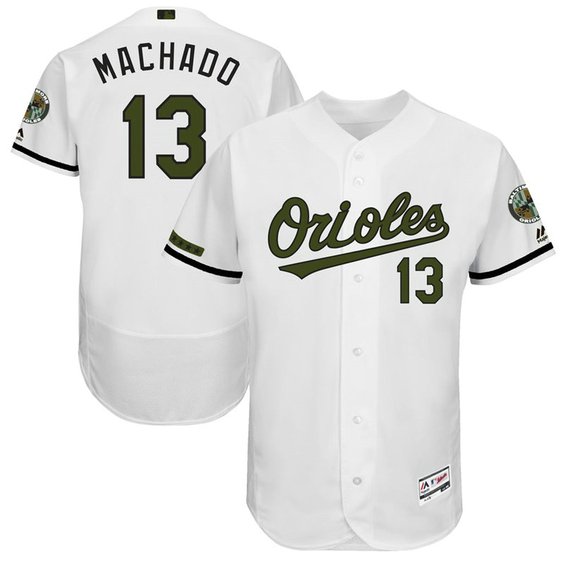 Manny Machado #13 Baltimore Orioles 2017 Memorial Day White Flex Base Jersey Manny Machado #13 Baltimore Orioles 2017 Memorial Day White Flex Base Jersey