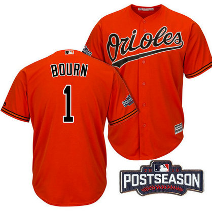 Baltimore Orioles Michael Bourn #1 Orange 2016 Postseason Patch Cool Base Jersey Baltimore Orioles Michael Bourn #1 Orange 2016 Postseason Patch Cool Base Jersey