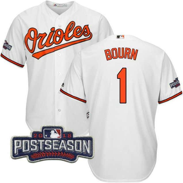 Baltimore Orioles Michael Bourn #1 White 2016 Postseason Patch Cool Base Jersey Baltimore Orioles Michael Bourn #1 White 2016 Postseason Patch Cool Base Jersey