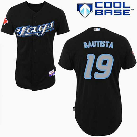 Toronto Blue Jays #19 Jose Bautista Black Alternate Cool Base Jersey Toronto Blue Jays #19 Jose Bautista Black Alternate Cool Base Jersey