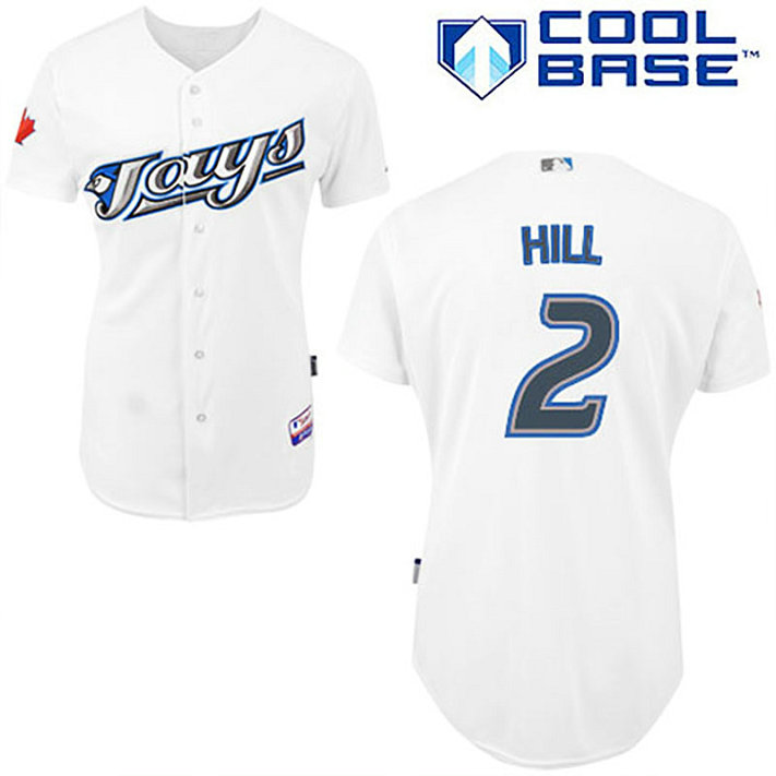 Toronto Blue Jays #2 Aaron Hill White Home Cool Base Jersey Toronto Blue Jays #2 Aaron Hill White Home Cool Base Jersey