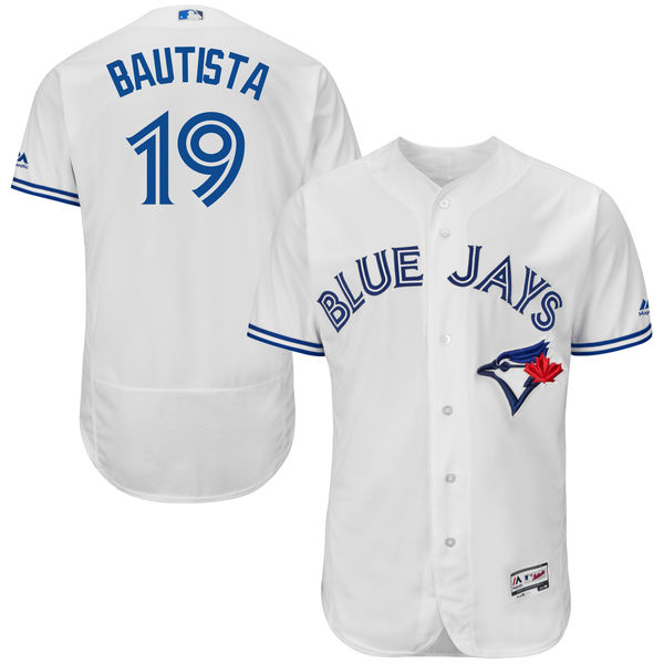 Toronto Blue Jays #19 Jose Bautista White Flexbase Authentic Collection Player Jersey Toronto Blue Jays #19 Jose Bautista White Flexbase Authentic Collection Player Jersey