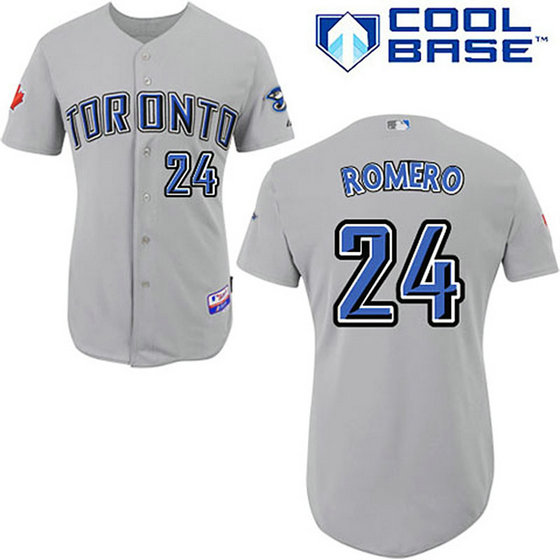 Toronto Blue Jays #24 Ricky Romero Grey Away Cool Base Jersey