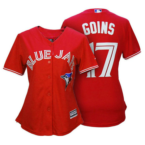 Toronto Blue Jays #17 Ryan Goins Red Cool Base Jersey Toronto Blue Jays #17 Ryan Goins Red Cool Base Jersey