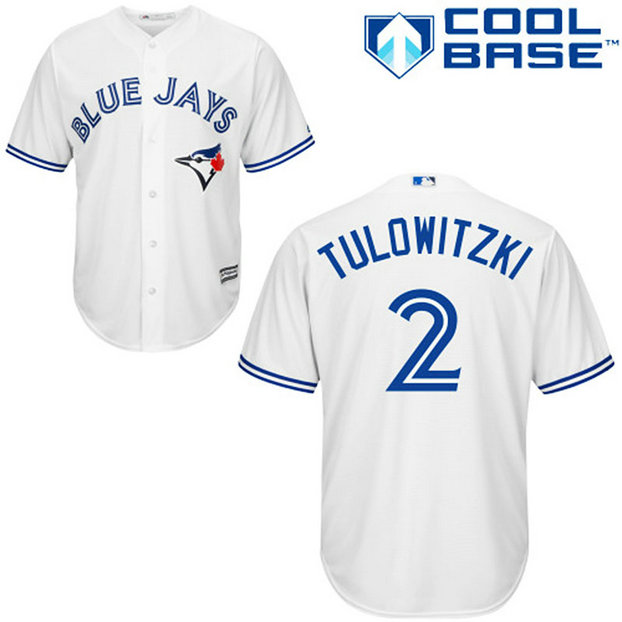 Toronto Blue Jays #2 Troy Tulowitzki White Home Authentic Cool Base Jersey Toronto Blue Jays #2 Troy Tulowitzki White Home Authentic Cool Base Jersey